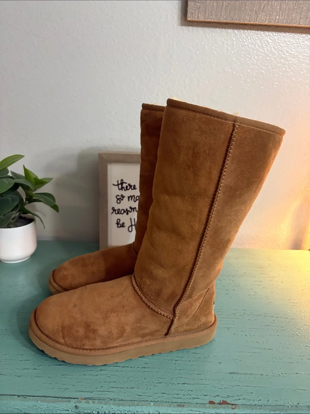 UGG Classic Mid-Calf Suede Boots in Chestnut Brown